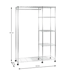 Penderie 4 niveaux sur roulettes