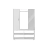 Penderie 1 porte 1 miroir 4 cases AUMA 1 blanc