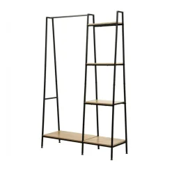 Penderie Industrielle 1 Tablette Basse et 4 Étagères en bois Beige