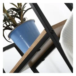 Penderie Industrielle 1 Tablette Basse et 4 Étagères en bois Beige