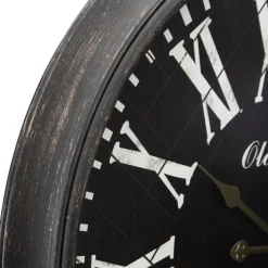 Pendule en Plastique à Moulures noir