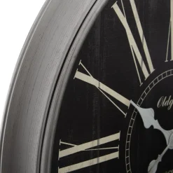 Pendule en Plastique à Moulures noir