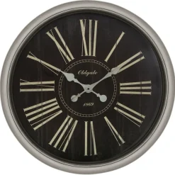 Pendule en Plastique à Moulures noir