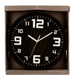 Pendule plastique silence noir D30