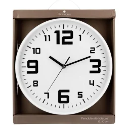 Pendule plastique silencieuse blanche D30