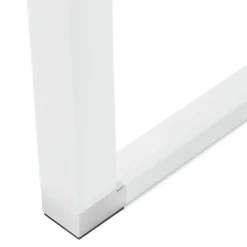 Petit bureau droit design 'XLINE' en bois finition Noyer et métal blanc