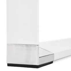 Petit bureau droit design 'XLINE' en bois finition Noyer et métal blanc