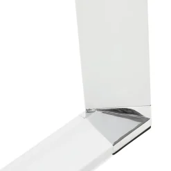 Petit bureau droit design 'XLINE' en bois finition Noyer et métal blanc