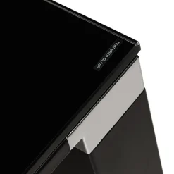 Petit bureau droit design 'XLINE' en verre noir