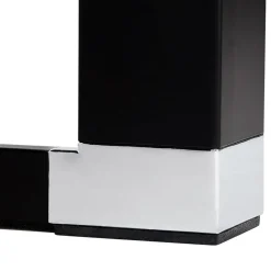 Petit bureau droit design 'XLINE' en bois finition naturelle et métal noir