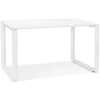 Petit bureau droit design 'BAKUS' en bois et métal blanc