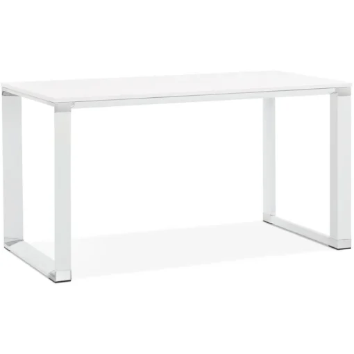 Petit bureau droit design 'XLINE' en bois blanc