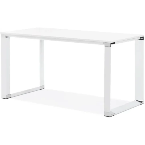Petit bureau droit design 'XLINE' en bois blanc