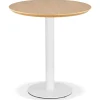 Petite table à diner 'BASTILLE' ronde en bois finition naturelle et fonte blanche
