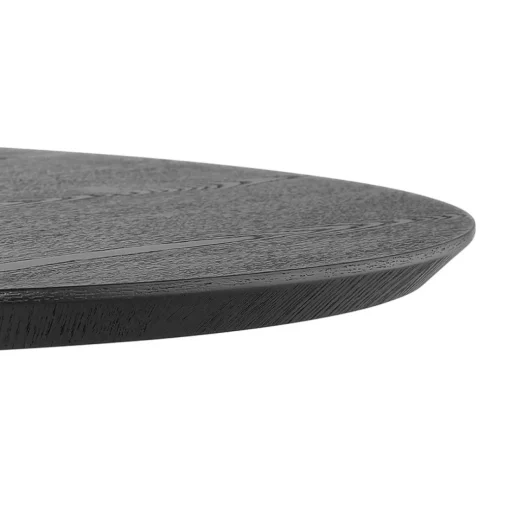 Petite table à diner 'BASTILLE' ronde en bois et fonte noire