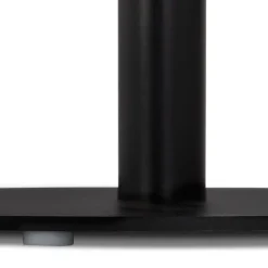 Petite table à diner 'DEXTER' ronde en bois finition naturelle et métal noir