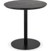 Petite table à diner 'DEXTER' ronde en bois noir et métal noir