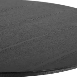 Petite table à diner 'DEXTER' ronde en bois noir et métal noir