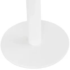 Petite table à diner 'LUCETTE' ronde en bois et fonte blanche