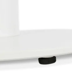 Petite table à diner 'LUCETTE' ronde en bois et fonte blanche