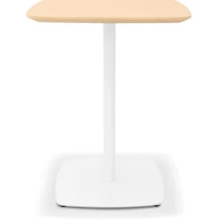 Petite table à diner 'PATATI' en bois finition naturelle et métal blanc