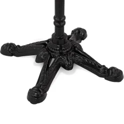 Petite table bistrot ronde 'MARAY' style rustique en pierre blanche effet marbre et métal noir