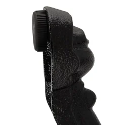 Petite table bistrot ronde 'MARAY' style rustique en pierre blanche effet marbre et métal noir