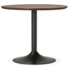 Petite table de bureau ou à diner ronde 'CHEF' en bois finition Noyer