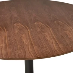 Petite table de bureau ou à diner ronde 'CHEF' en bois finition Noyer