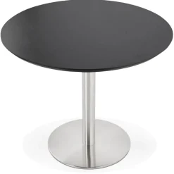 Petite table de bureau ou à diner ronde 'INDIANA' noire
