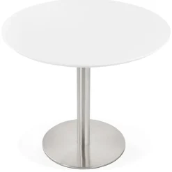 Petite table de bureau ou à diner ronde 'INDIANA' blanche