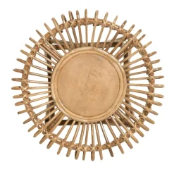 Petite table ronde en rotin cane