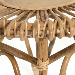 Petite table ronde en rotin cane