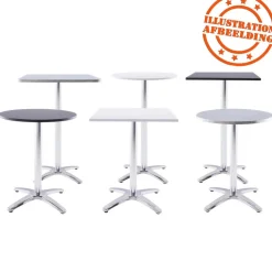 Pied de table 'CHIKO' en métal chromé pour intérieur et extérieur