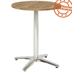 Pied de table 'CHIKO' en métal chromé pour intérieur et extérieur