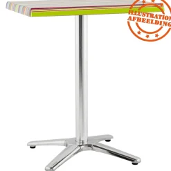 Pied de table 'CHIKO' en métal chromé pour intérieur et extérieur