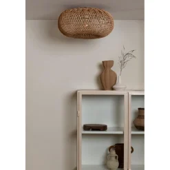 Plafonnier Arizona Rotin abat-jour naturel