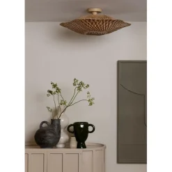 Plafonnier Madura bambou abat-jour naturel marron