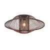 Plafonnier Maui bambou abat-jour bordeaux
