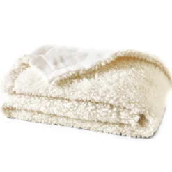 Plaid AME. MOUTON Blanc écru