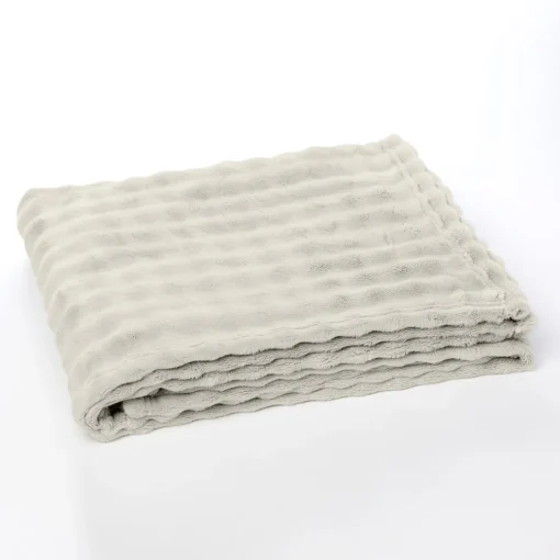 Plaid Damier en Polyester 130 x 180 MATCHA + MOKA Creme