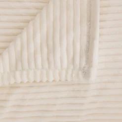 Plaid flanelle côtelé Arum 240x220cm - ivoire
