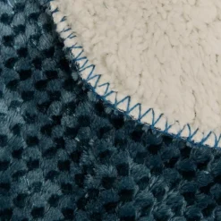 Plaid flanelle effet sherpa Lyno 170x130cm - bleu