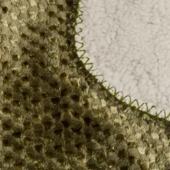 Plaid flanelle effet sherpa Lyno 170x130cm - vert Kaki