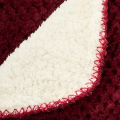 Plaid flanelle effet sherpa Lyno 170x130cm - rouge grenati