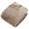 Plaid flanelle Ollis 260x240cm - beige lin