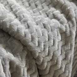 Plaid Flocon en polyester HORS PISTE 150 x 200 gris