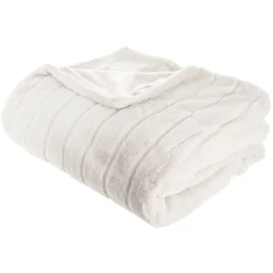 Plaid fourrure blanc - Manoir 180X230