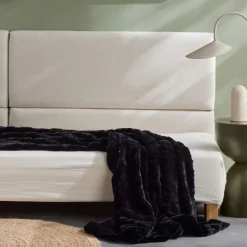 Plaid Jacquarden Polyester 550g/m² MATCHA 130 x 180 Reglisse