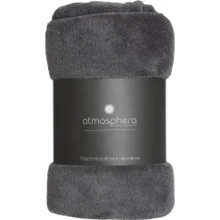 Plaid microfibre gris foncé 130x180